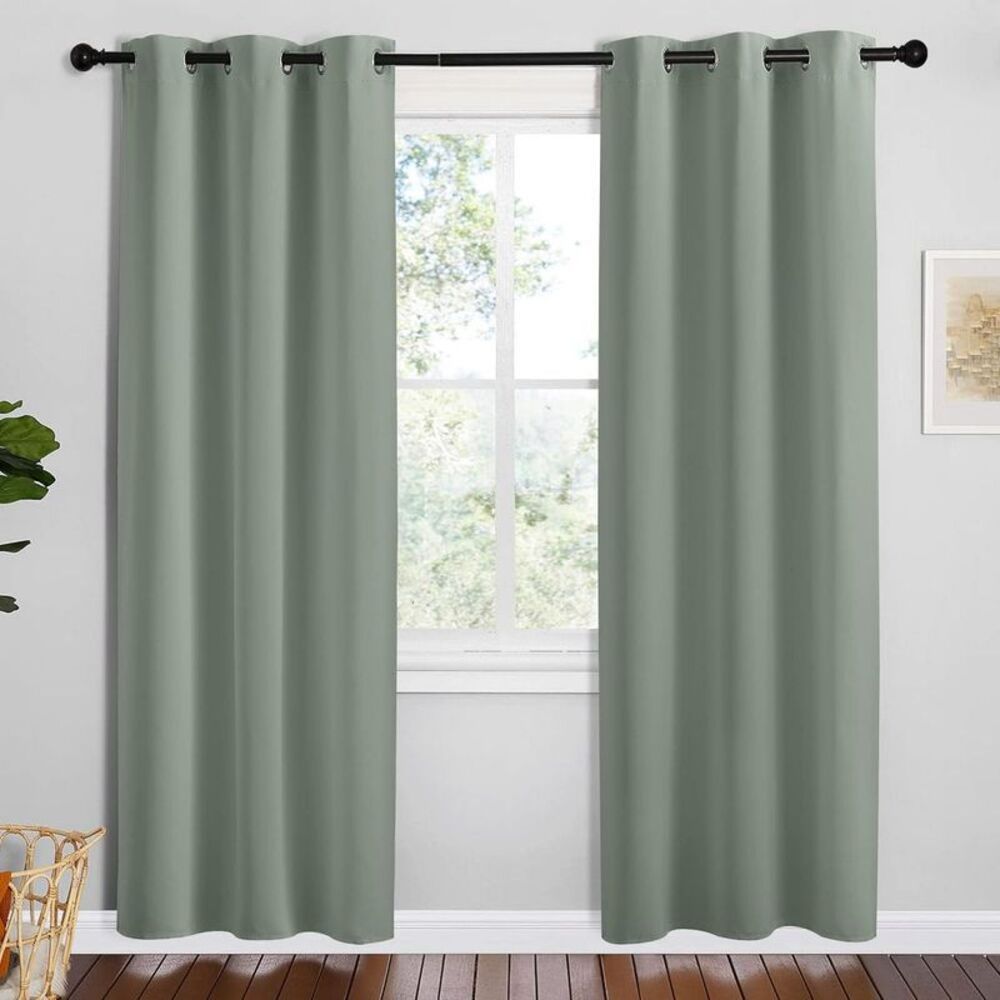 NICETOWN -  42"x78" Grommet Top Grayish Green Curtain Grayish Green